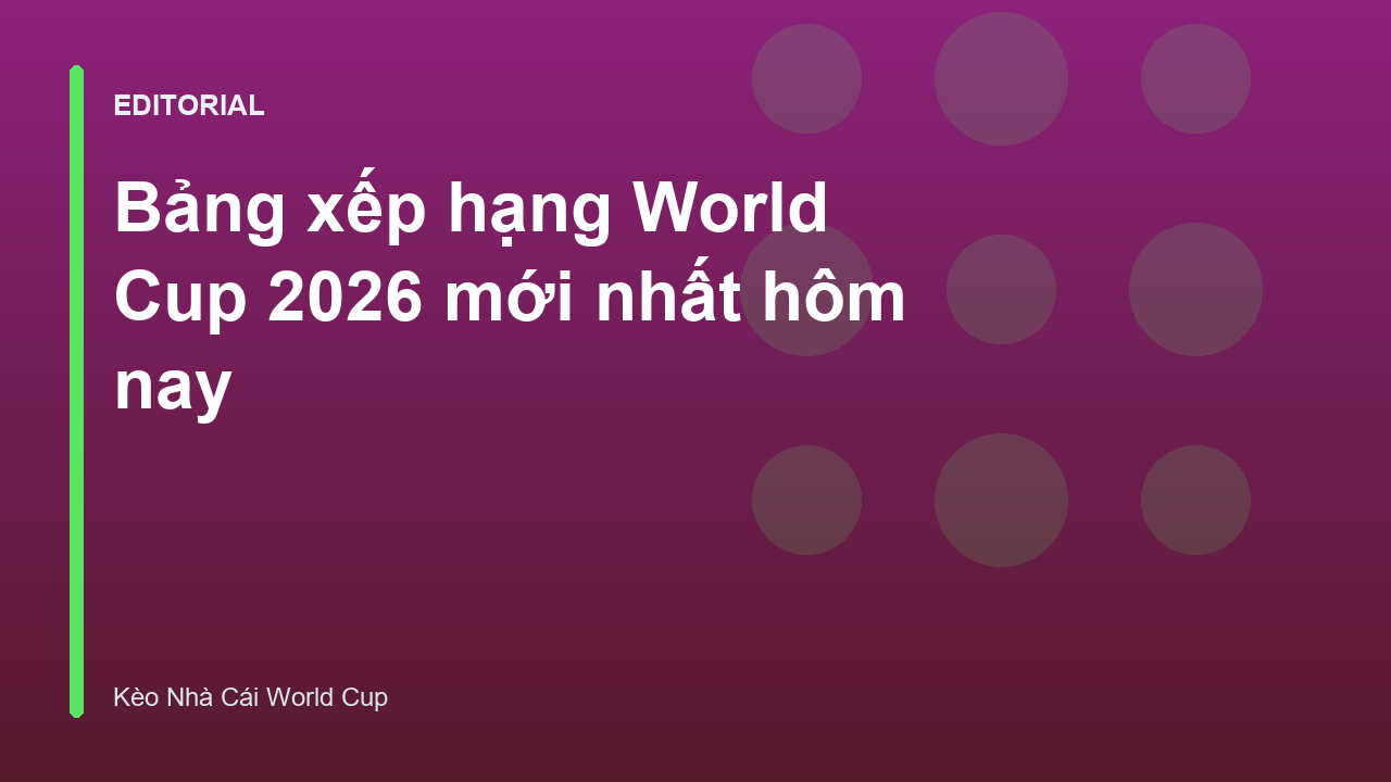Bảng xếp hạng World Cup 2026